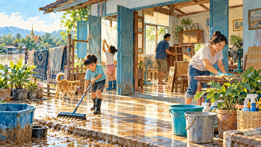 ฟื้นฟูบ้านหลังน้ำท่วมอย่างปลอดภัย: 4 ขั้นตอนและหนังสือที่ช่วยวางแผน