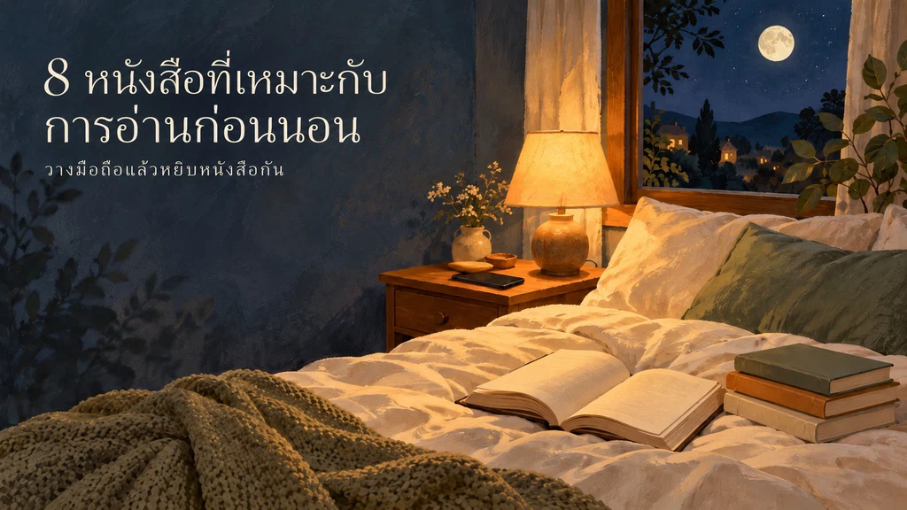 8 หนังสือที่เหมาะกับการอ่านก่อนนอน วางมือถือแล้วหยิบหนังสือกัน