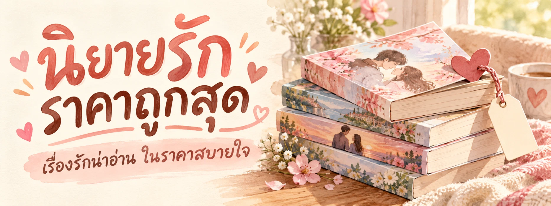 ภาพแบนเนอร์หมวดหมู่ นิยายรัก ราคาถูกสุด