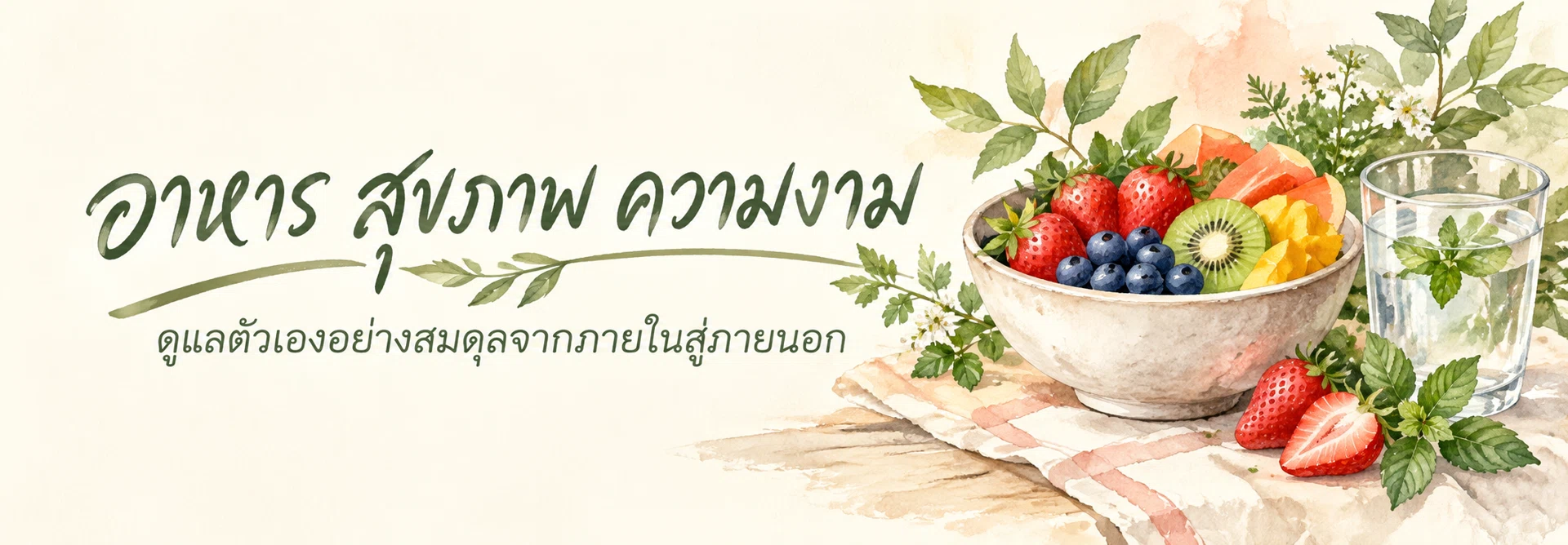 ภาพแบนเนอร์หมวดหมู่ อาหาร สุขภาพ ความงาม