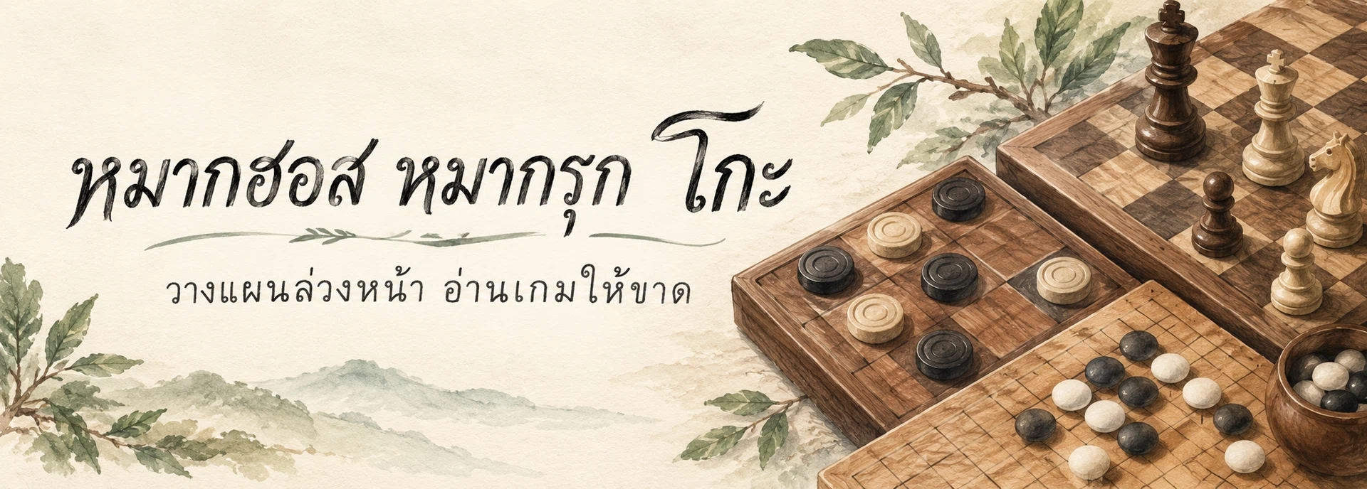 ภาพแบนเนอร์หมวดหมู่ หมากฮอส หมากรุก โกะ