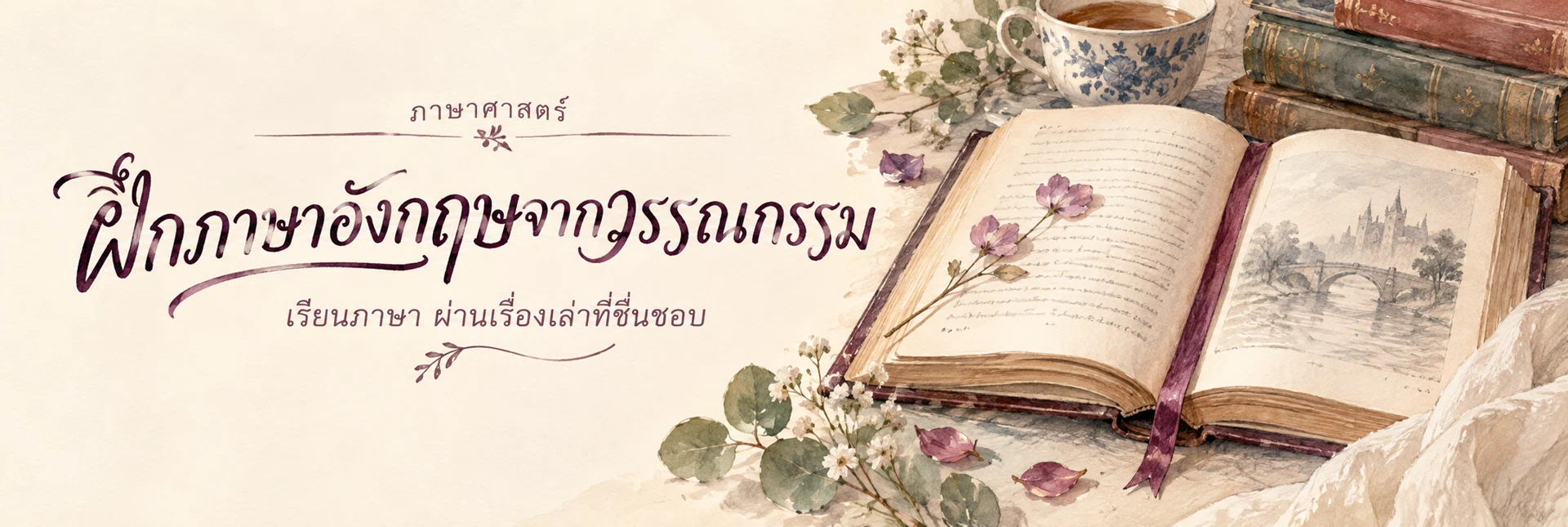 ภาพแบนเนอร์หมวดหมู่ ฝึกภาษาอังกฤษจากวรรณกรรม