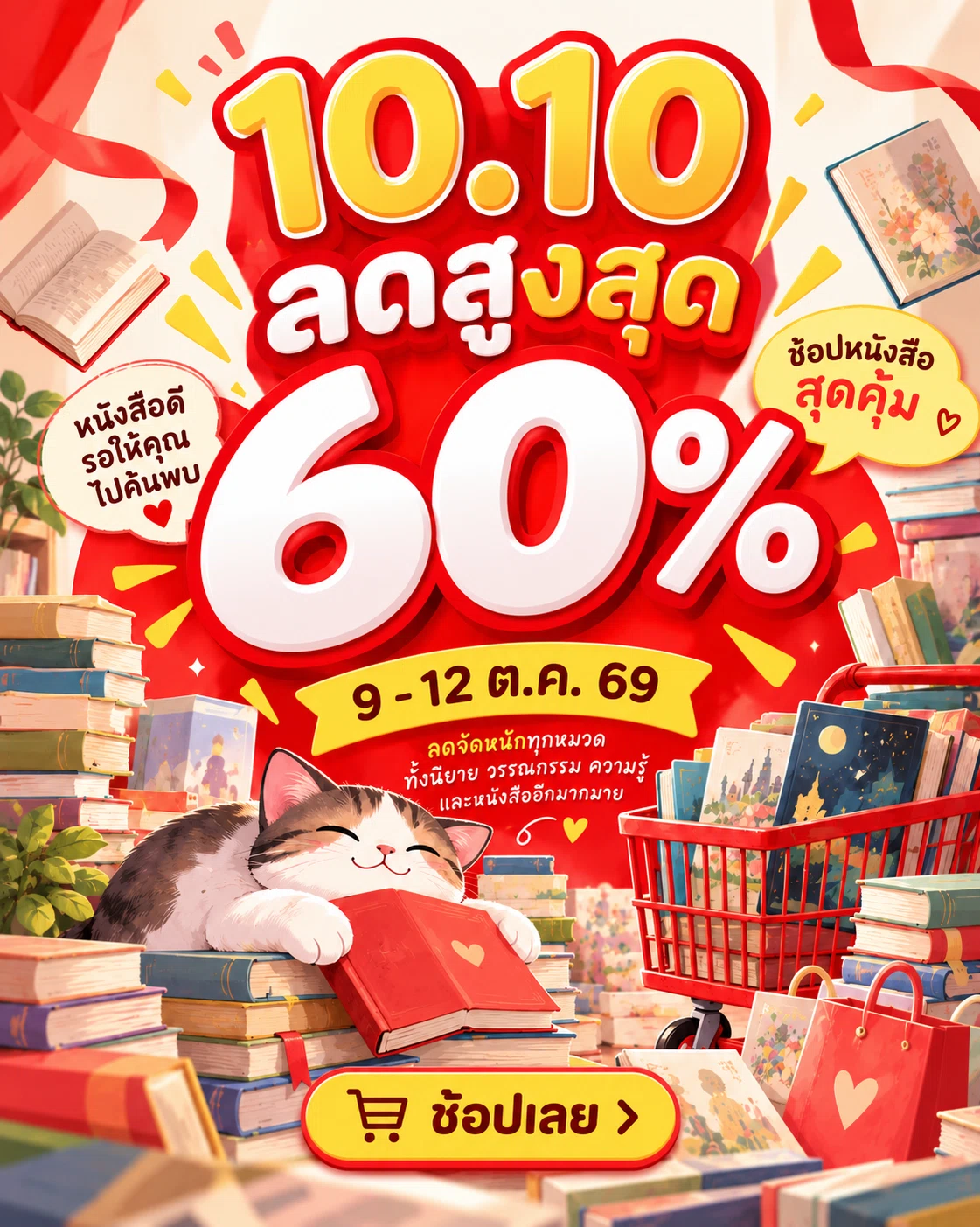 10.10 ช้อปหนังสือลดสูงสุด 60%