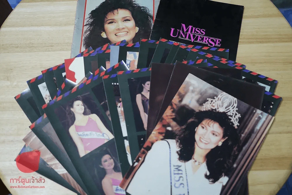 Miss Universe 1988 Pornthip Narkhirankanok โปสการ์ดภาพสี 24 ใบ รูปที่ 7