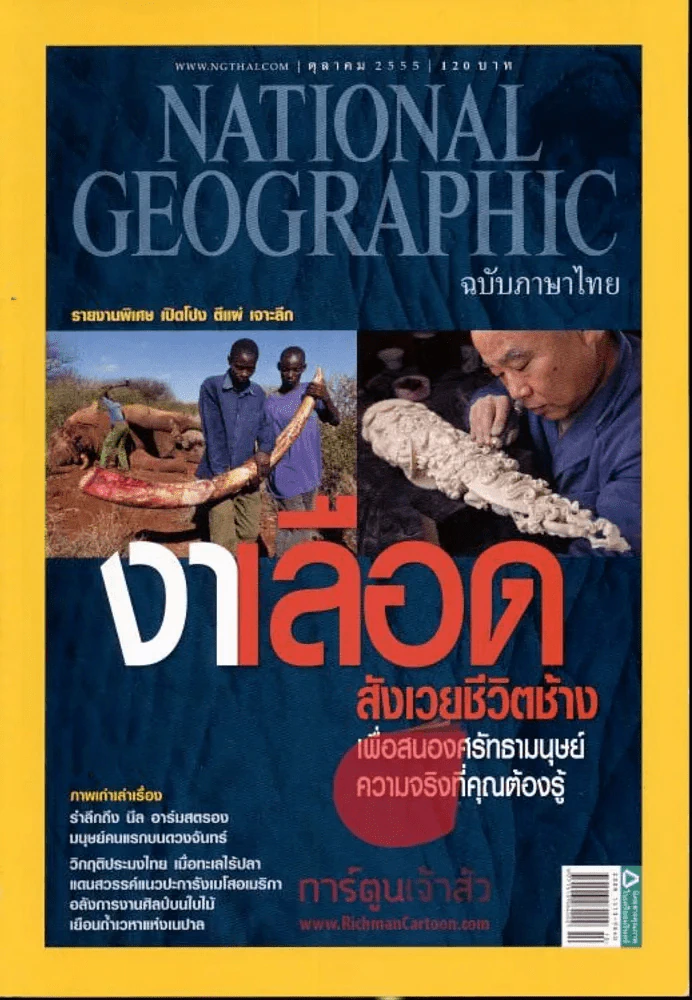 National Geographic ตุลาคม 2555 งาเลือด สังเวยชีวิตช้าง รูปที่ 1