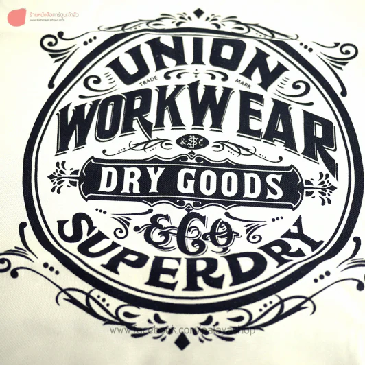 กระเป๋าผ้าเท่ๆ ลาย Union Workwear Dry Goods & Go Superdry สีครีม รูปที่ 2