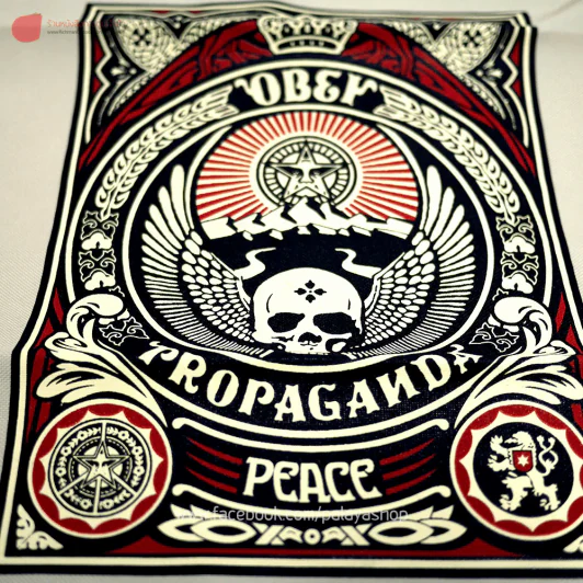 กระเป๋าผ้าเท่ๆ ลาย Propaganda สีครีม รูปที่ 2