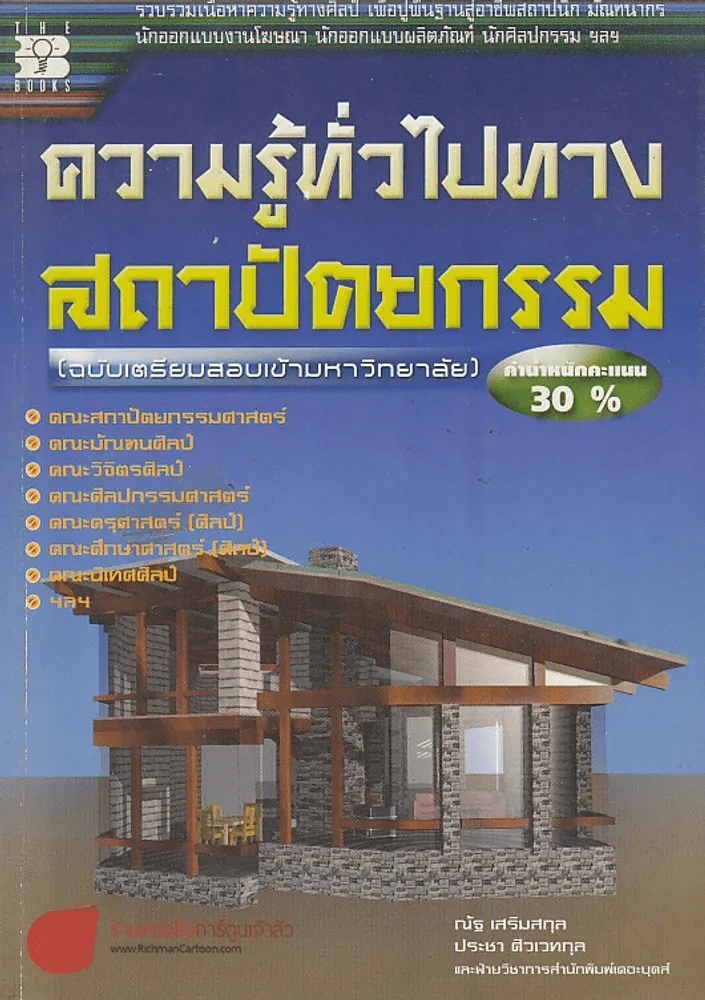 ความรู้ทั่วไปทางสถาปัตยกรรม ฉบับเตรียมสอบเข้ามหาวิทยาลัย ค่าน้ำหนักคะแนน 30 % รูปที่ 1