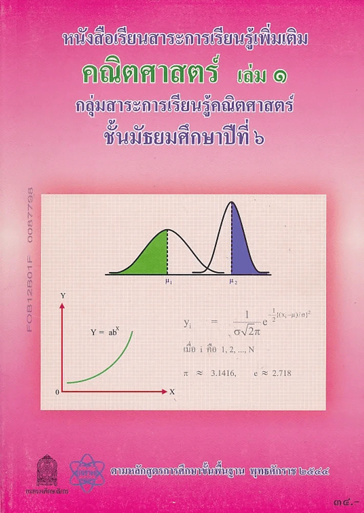 หนังสือเรียนสาระการเรียนรู้เพิ่มเติม คณิตศาสตร์ เล่ม 1 ม.6 รูปที่ 1