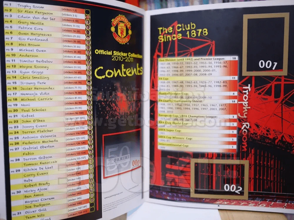 Official Sticker Collection 2010 - 2011 MANCHESTER UNITED รูปที่ 2