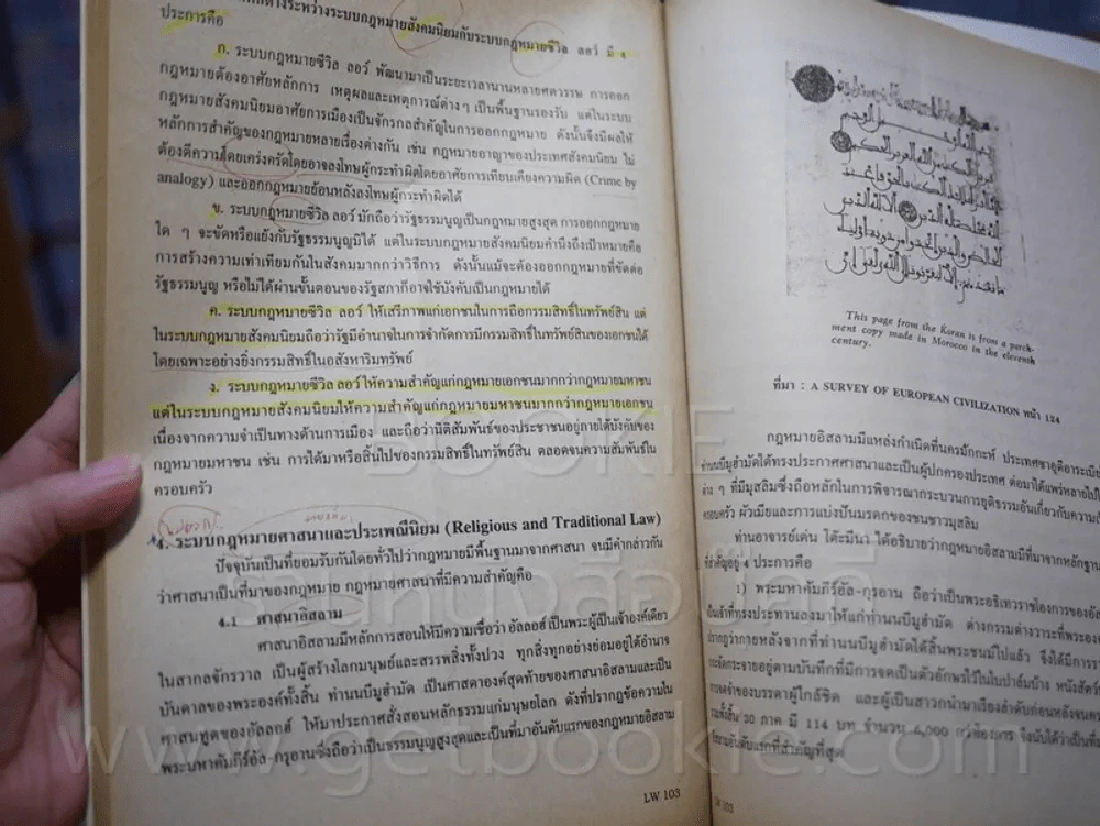 ประวัติศาสตร์กฎหมายไทยและระบบกฎหมายหลัก LW 103 ม.รามคำแหง (มีรอยขีดเขียน) รูปที่ 2