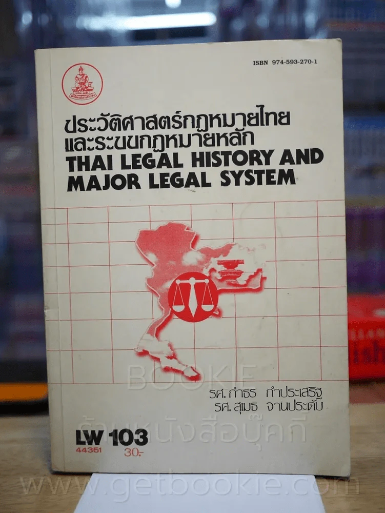 ประวัติศาสตร์กฎหมายไทยและระบบกฎหมายหลัก LW 103 ม.รามคำแหง (มีรอยขีดเขียน) รูปที่ 1