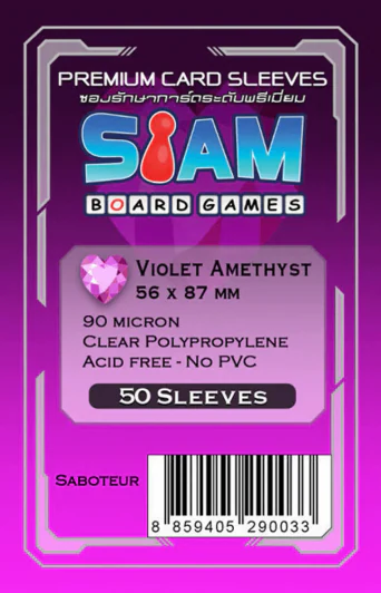 ซองใส่การ์ด 90M 56x87 MM Violet Amethyst (Siam Board Game) รูปที่ 1