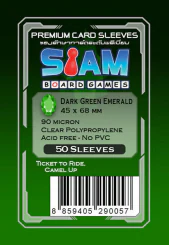 ซองใส่การ์ด 90M 45x68 MM  Dark Green Emerald (Siam Board Game) รูปที่ 1