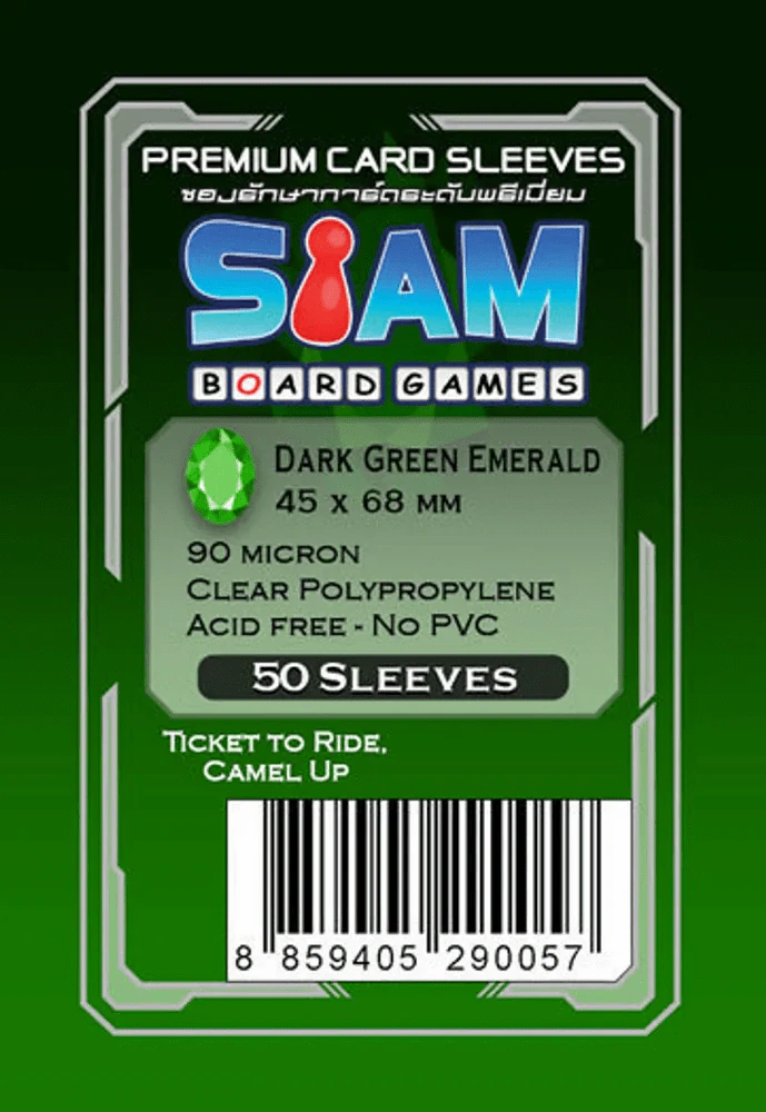 ซองใส่การ์ด 90M 45x68 MM  Dark Green Emerald (Siam Board Game) รูปที่ 1