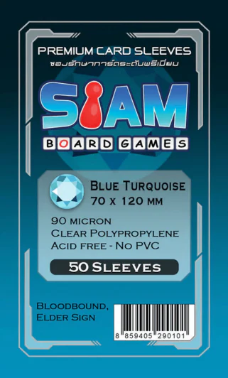 ซองใส่การ์ด 90M 70x120 MM Blue Turquiose (Siam Board Game) รูปที่ 1
