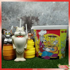แก้วน้ำ+ถังป๊อบคอร์นโรงหนังจากการ์ตูนเรื่อง Tom & Jerry รูปที่ 1