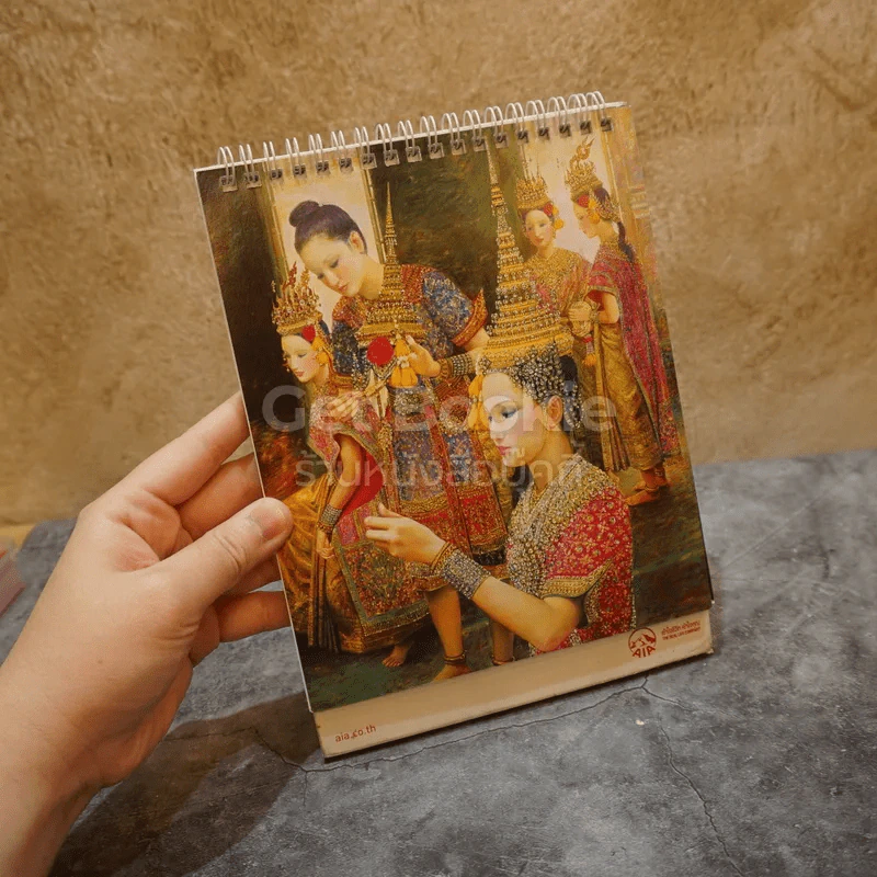 ปฏิทินตั้งโต๊ะ AIA พ.ศ.2560 ภาพเขียนฝีมือ จักรพันธุ์ รูปที่ 4