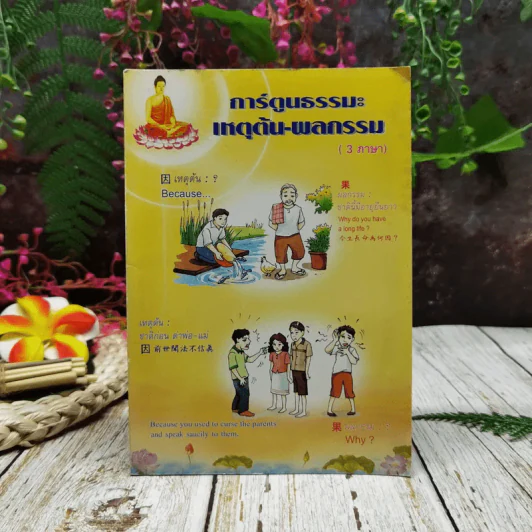 การ์ตูนธรรมะเหตุต้น-ผลกรรม (3 ภาษา) รูปที่ 1