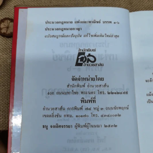 ประมวลกฎหมายแพ่งและพาณิชย์ บรรพ 1-6 พร้อมด้วยประมวลกฎหมายอาญา แก้ไขเพิ่มเติมพ.ศ.2531 - โพธิ์ แซมลำเจียก รูปที่ 7