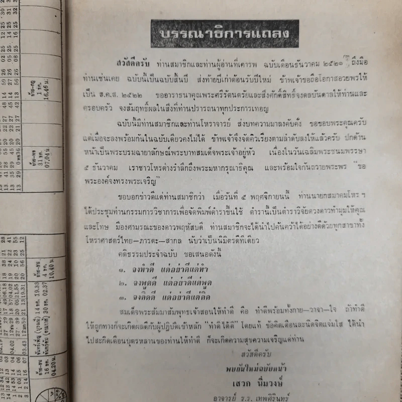 พยากรณสาร นิตยสารของสมาคมโหรแห่งประเทศไทย ปีที่ 32 ฉบับที่ 9 ธ.ค.2521 รูปที่ 7