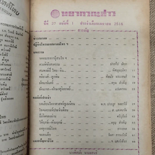 พยากรณสาร นิตยสารของสมาคมโหรแห่งประเทศไทย ปีที่ 27 ฉบับที่ 1 เม.ย.2516 รูปที่ 5