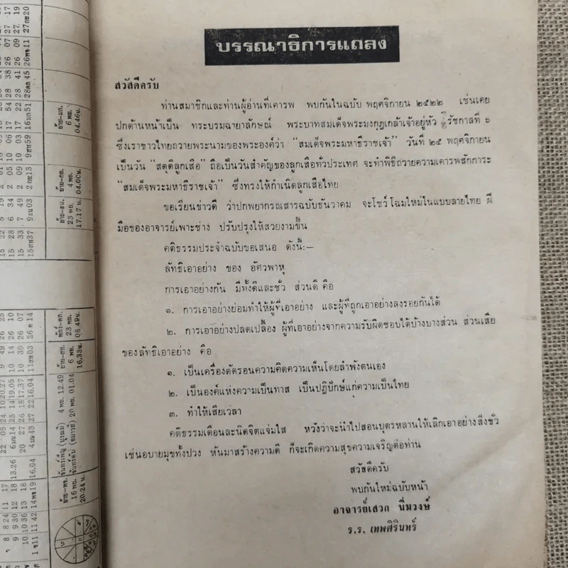 พยากรณสาร นิตยสารของสมาคมโหรแห่งประเทศไทย ปีที่ 33 ฉบับที่ 8 พ.ย.2522 รูปที่ 7