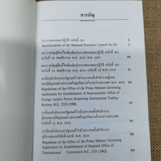ประกาศของคณะปฏิวัติ ฉบับที่ 281 ระเบียบสำนักนายกรัฐมนตรีว่าด้วยการขอตั้งสำนักงานผู้แทนของนิติบุคคลต่างประเทศในธุรกิจการค้าระหว่างประเทศ พ.ศ.2529 รูปที่ 5