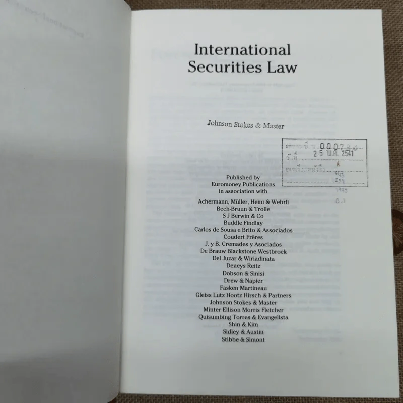 International Securities Law - Johnson Stokes & Master รูปที่ 8