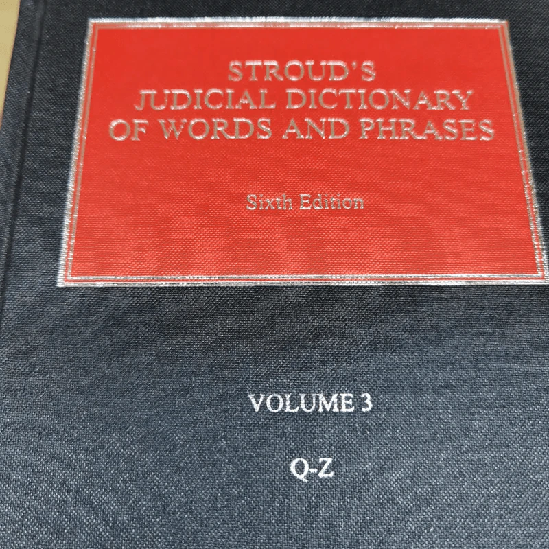 Stroud's Judicial Dictionary of Words and Phrases Volume 1-3 รูปที่ 5