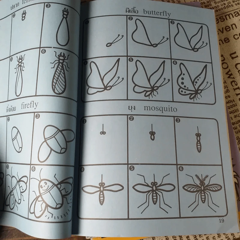 หัดวาดการ์ตูน เล่ม 3-5 รูปแมลง+รูปสัตว์ปีก+รูปสัตว์น้ำ รูปที่ 8