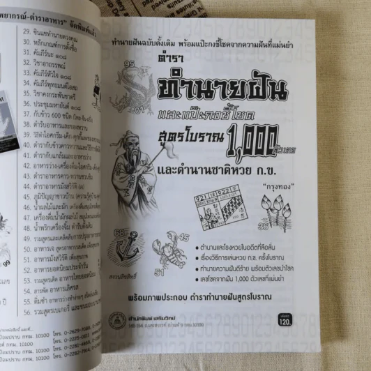 ตำราทำนายฝันและแป๊ะกงชี้โชค สูตรโบราณ 1,000 ตัวเลข รูปที่ 6