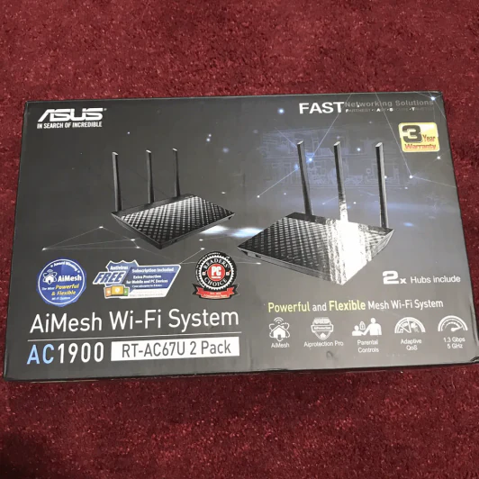 Router Asus Aimesh Rt-ac67u 2 Pack Mesh Wi-fi Ac1900 (มือสองสภาพดี อยู่ในประกัน) รูปที่ 1
