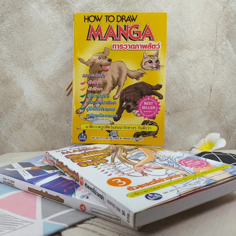 How To Draw Manga รวม 3 เล่ม การวาดภาพสัตว์ + Sketching Manga-Style ตัวละครที่น่าจดจำ + การวาดการ์ตูนในแบบมังงะ รูปที่ 1