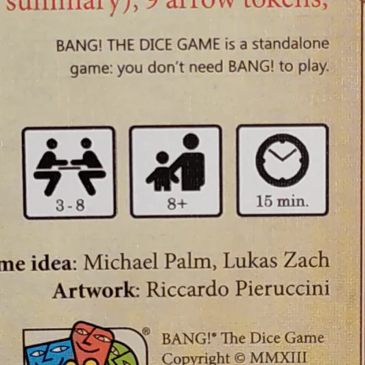 (Used บอร์ดเกมมือสอง) Bang! The Dice Game (โทเคนกระสุนหาย 1 ชิ้น) รูปที่ 4