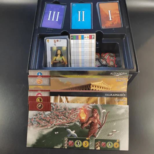 ❌ไม่มีคู่มือ (Used บอร์ดเกมมือสอง) 7 Wonders TH 7 สิ่งมหัศจรรย์ + ภาคเสริม Anniversary แบบซอง Leaders + Cities รวมอยู่ในกล่อง รูปที่ 8
