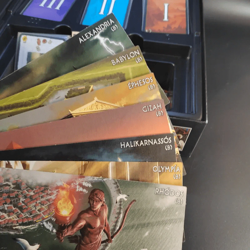❌ไม่มีคู่มือ (Used บอร์ดเกมมือสอง) 7 Wonders TH 7 สิ่งมหัศจรรย์ + ภาคเสริม Anniversary แบบซอง Leaders + Cities รวมอยู่ในกล่อง รูปที่ 9