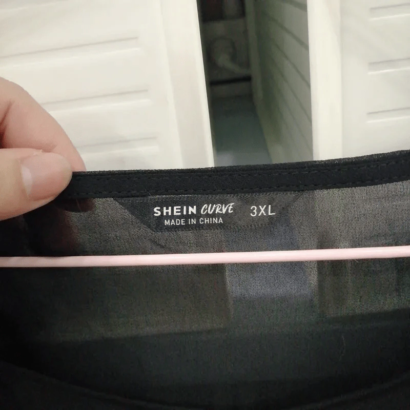 เสื้อผ้าไซส์ใหญ่ 3XL SHEIN พลัส เสื้อ applique ชุดแขนตาข่าย เสื้อ Plus Size เสื้อผ้าสาวอวบ (สินค้าใหม่ยังไม่ได้ใช้งาน) รูปที่ 3