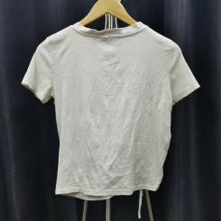 เสื้อยืดสีขาวแขนสั้น ผูกรูดตกแต่งข้าง อก 34 นิ้ว, ยาว 18 นิ้ว รูปที่ 2