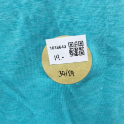 เสื้อยืดแขนสั้น สีเขียวอมฟ้า อก 34 นิ้ว, ยาว 24 นิ้ว รูปที่ 4