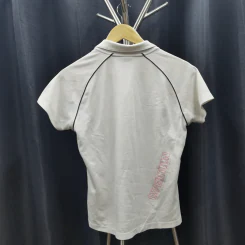 เสื้อโปโล สีขาว ตกแต่งลายชมพู อก 38 นิ้ว, ยาว 22 นิ้ว รูปที่ 2