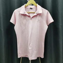 เสื้อโปโลแขนสั้น สีชมพู อก 38 นิ้ว, ยาว 25 นิ้ว รูปที่ 1