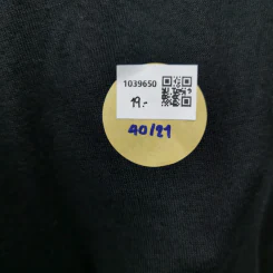 เสื้อแฟชั่น สีดำ มีซับในสีขาว อก 40 นิ้ว, ยาว 21 นิ้ว รูปที่ 3