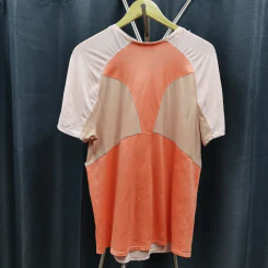 เสื้อยืดแขนสั้น สีส้มอ่อนสลับเข้ม อก 40 นิ้ว, ยาว 28 นิ้ว รูปที่ 2