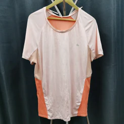 เสื้อยืดแขนสั้น สีส้มอ่อนสลับเข้ม อก 40 นิ้ว, ยาว 28 นิ้ว รูปที่ 1