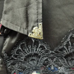 เสื้อเชิ้ตแขนยาว สีดำลายสก๊อตแดงสลับเขียว อก 36 นิ้ว, ยาว 25 นิ้ว รูปที่ 5