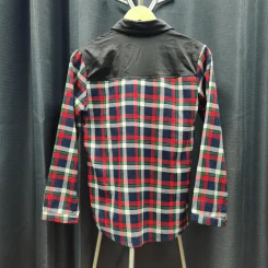 เสื้อเชิ้ตแขนยาว สีดำลายสก๊อตแดงสลับเขียว อก 36 นิ้ว, ยาว 25 นิ้ว รูปที่ 2