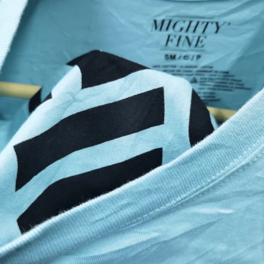 เสื้อครอป Mighty Fine สีฟ้าอมเขียว ลาย Girls Can อก 40 นิ้ว, ยาว 19 นิ้ว รูปที่ 4