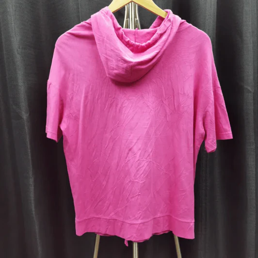 เสื้อฮู้ดแขนสั้น สีชมพู อก 42 นิ้ว, ยาว 25 นิ้ว รูปที่ 2