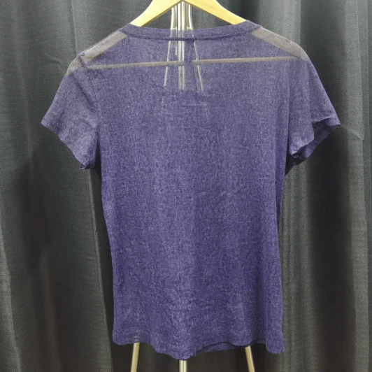 เสื้อยืดแขนสั้น ผ้าบาง สีน้ำเงิน อก 36 นิ้ว, ยาว 24 นิ้ว รูปที่ 3